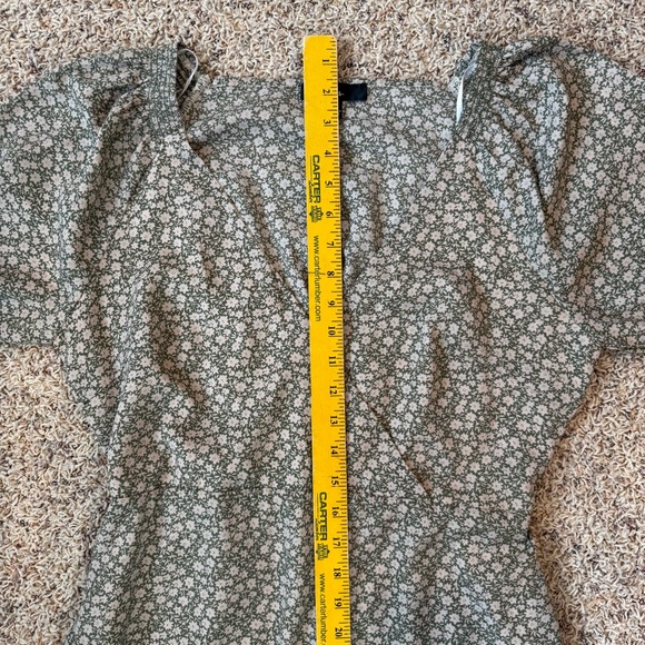 Lulus X Lush Times With You Sage Green Floral Print Puff Sleeve Midi Dress Large - Picture 10 of 15